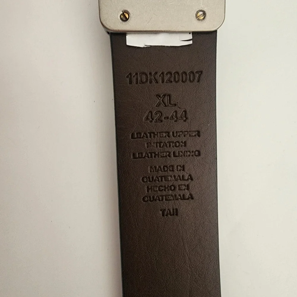 Dockers black‎ leather belt silver tone buckle XL 42 - 44